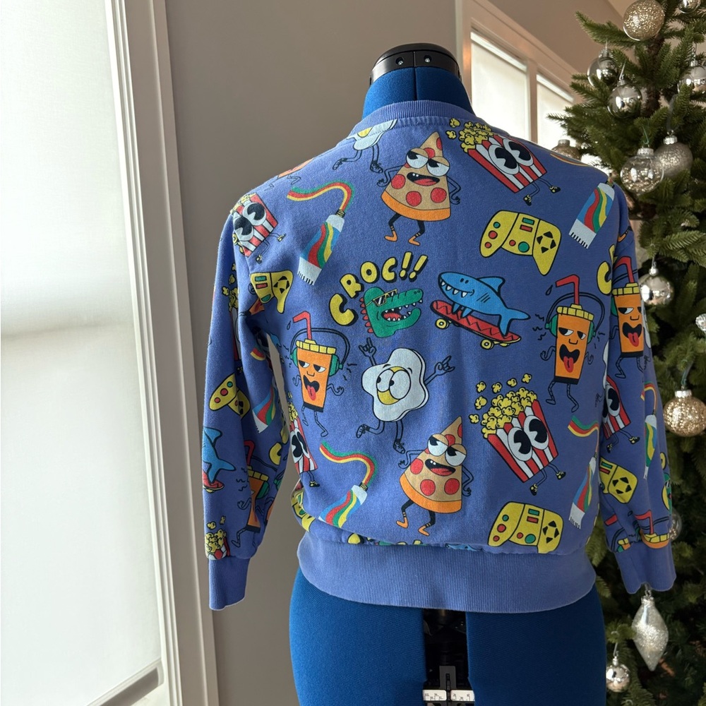 Kids Fun Print Blue Sweatshirt